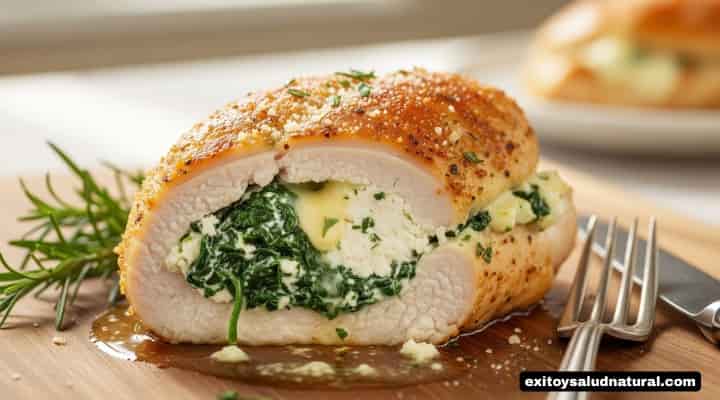 Receta para diabético Pechuga de pollo rellena