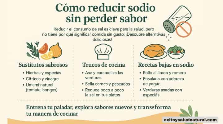 Infografía como reducir el sodio sin perder sabor