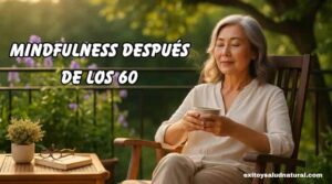 Mujer mayor sentada en su sillón favorito meditando